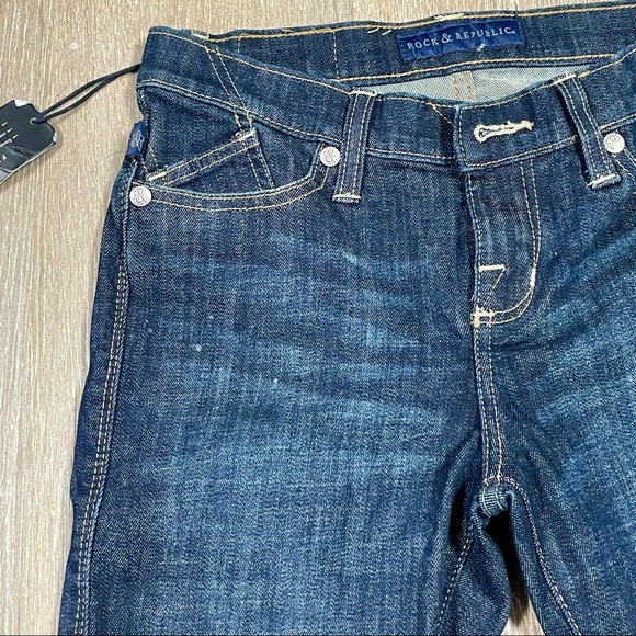 Rock & Republic NEW Women's Size 4 Jeans BootCut Sequined Pockets DARK BLUE - Picture 5 of 12